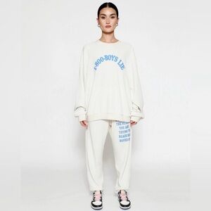 Boys Lie Waffle Eggshell 1-800 Reunion Sweatshirt Sweatpants Matching Set Small